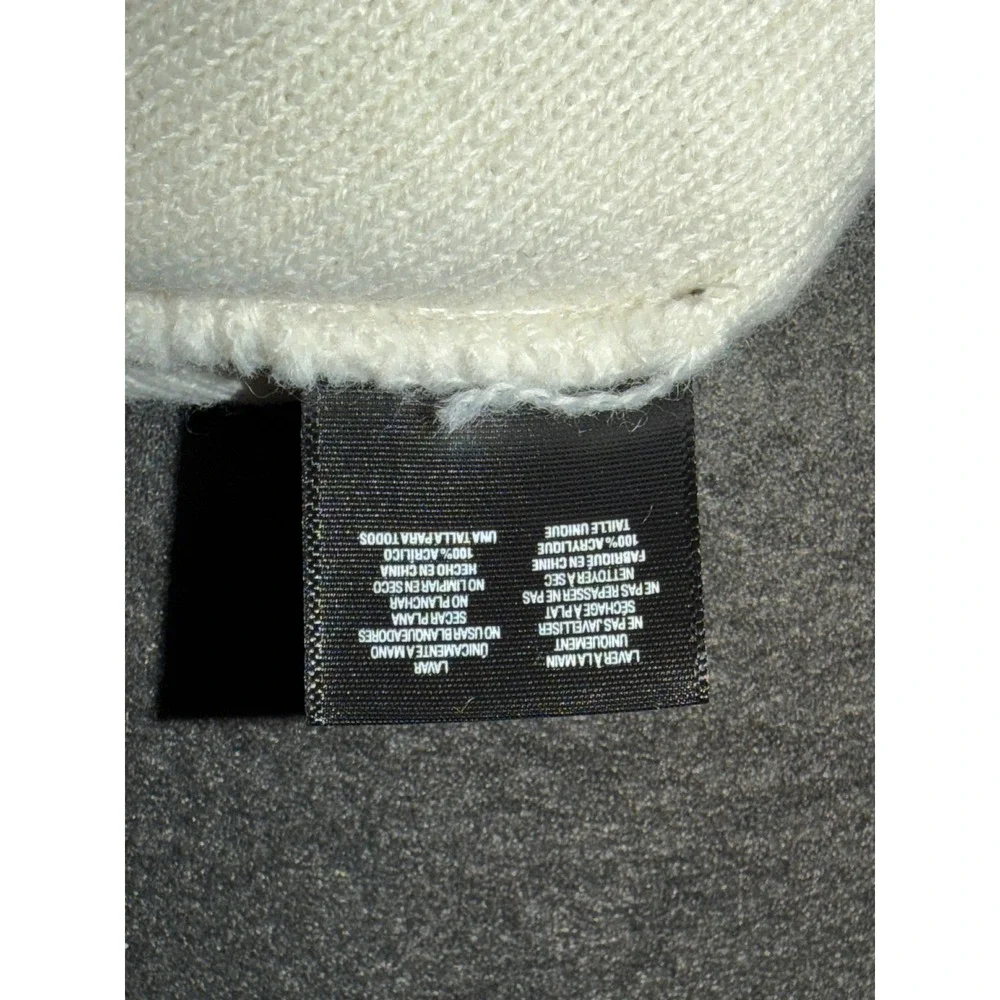 AS Colour Upfront Embroidered Cuff Beanie Cream Off-White Acrylic‎ Knit Hat Mens
